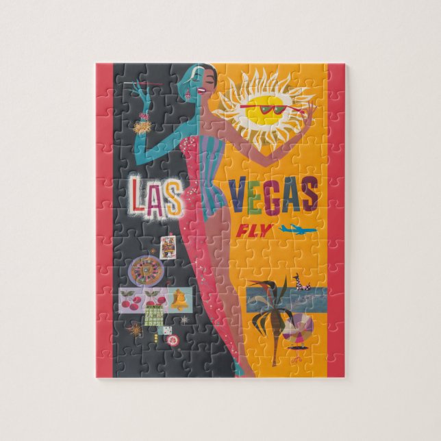 Puzzle Arte de póster de viajes de apuestas de Las Vegas (Vertical)