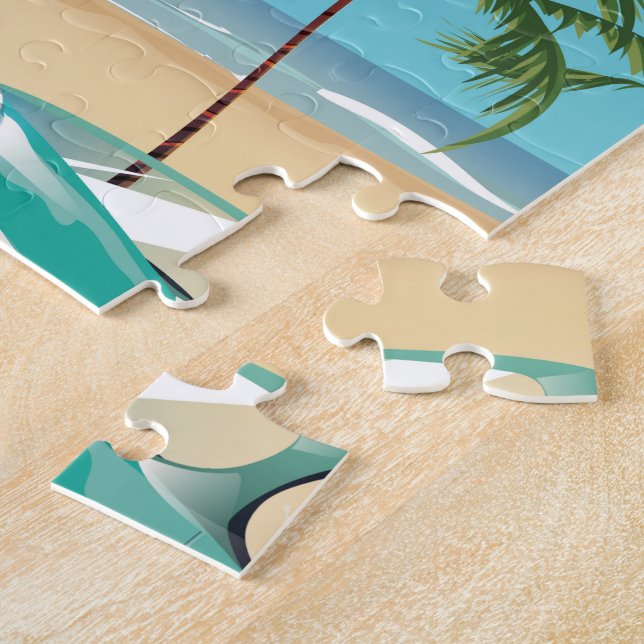 Puzzle Arte de póster retro de vacaciones en Santa Lucía (Lado)
