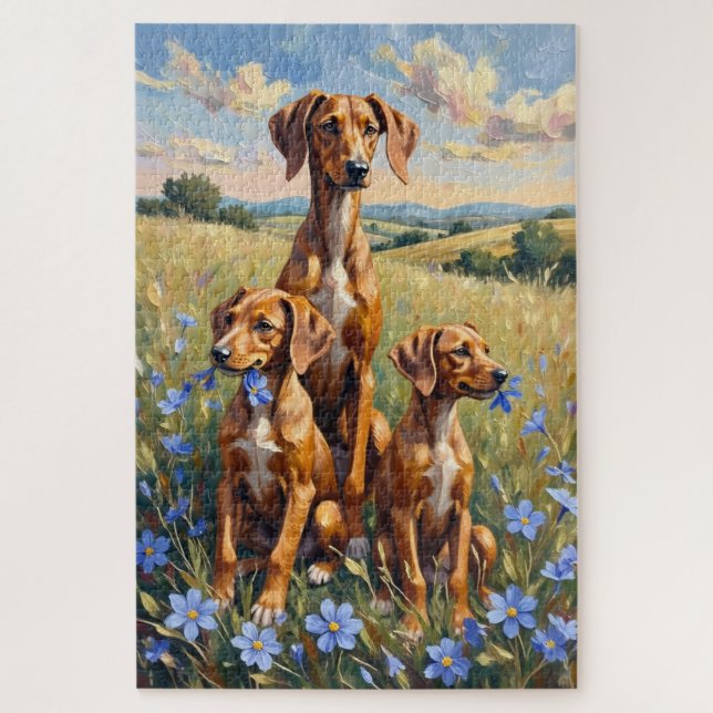 Puzzle Arte de pradera de aciano Silken Windhound (Vertical)