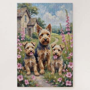 Puzzle Arte de prado de dedalera Dandie Dinmont