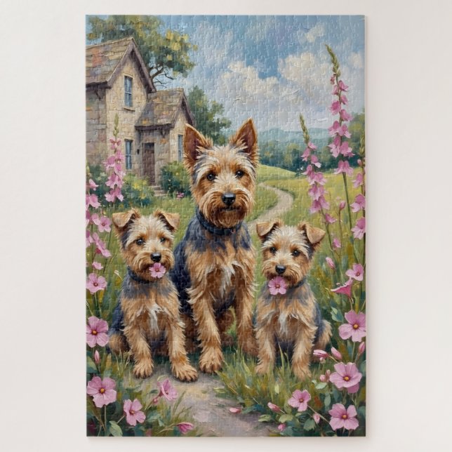 Puzzle Arte de prado de dedalera Dandie Dinmont (Vertical)