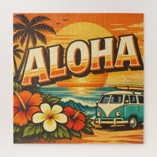 Puzzle Arte de puesta de sol tropical de Aloha