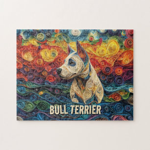 Puzzle Arte de quilling en papel de retrato de perro Bull