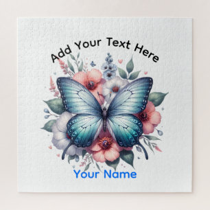 Puzzle Arte de ramo floral de mariposa vibrante-96283