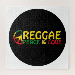 Puzzle Arte de reggae con palabras positivas Paz y amor