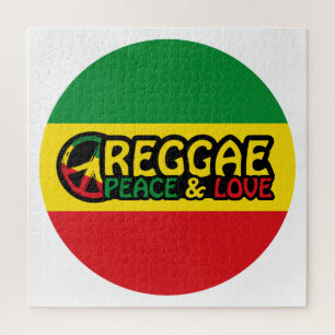 Puzzle Arte de reggae con palabras positivas Paz y amor