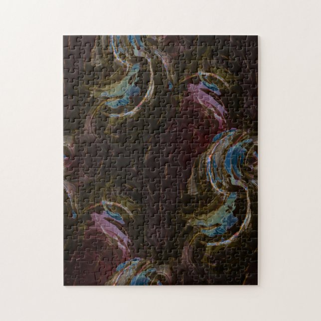 Puzzle Arte de resumen atómico negro (Vertical)