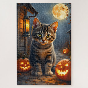 Puzzle Arte de retrato de Halloween de American Shorthair