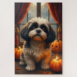 Puzzle Arte de retrato de Halloween de Mansión Gótica Shi