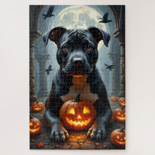 Puzzle Arte de retrato de Halloween de Pitbull Catedral G