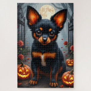 Puzzle Arte de retrato de Halloween del jardín gótico Pap