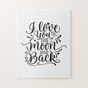 Puzzle Arte de San Valentín Te Amo Hasta la Luna