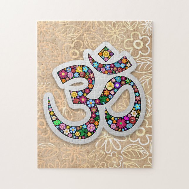 Puzzle Arte de Símbolo Floral Namaste (Vertical)