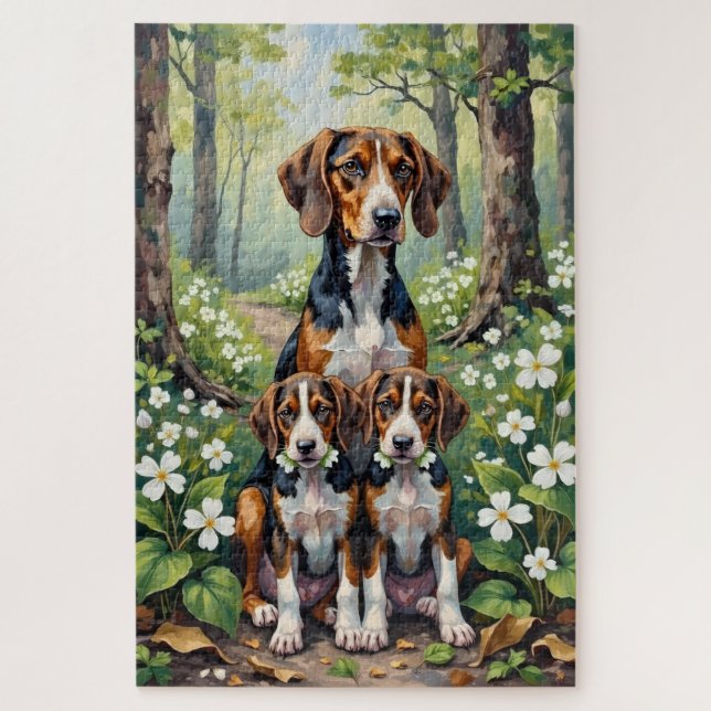 Puzzle Arte de Trillium forestal de Treeing Walker Coonho (Vertical)