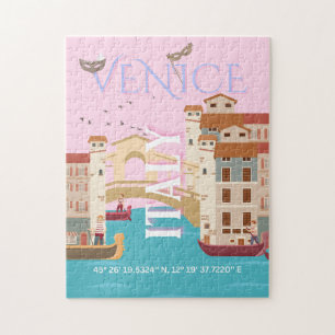 Puzzle Arte de viaje a Venecia, Italia, Arte de viaje ret