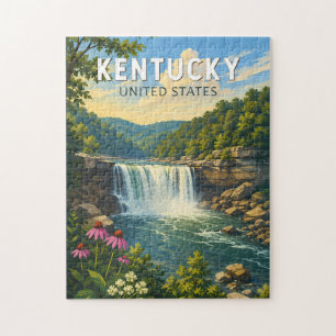 Puzzle Arte de viaje ilustrativo vintage de Kentucky