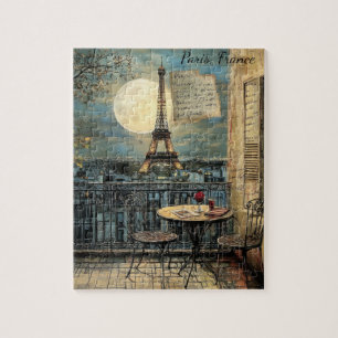 Puzzle Arte de viaje romántico de la Torre Eiffel de Parí