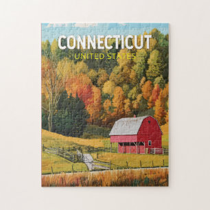 Puzzle Arte de viaje vintage de Connecticut
