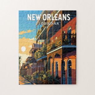 Puzzle Arte de viaje vintage de Nueva Orleans Luisiana