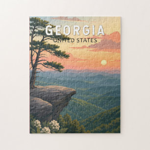 Puzzle Arte de viaje vintage ilustración de Georgia