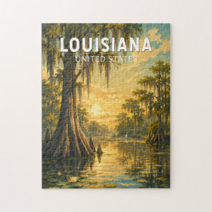 Puzzle Arte de viaje vintage ilustración de Luisiana
