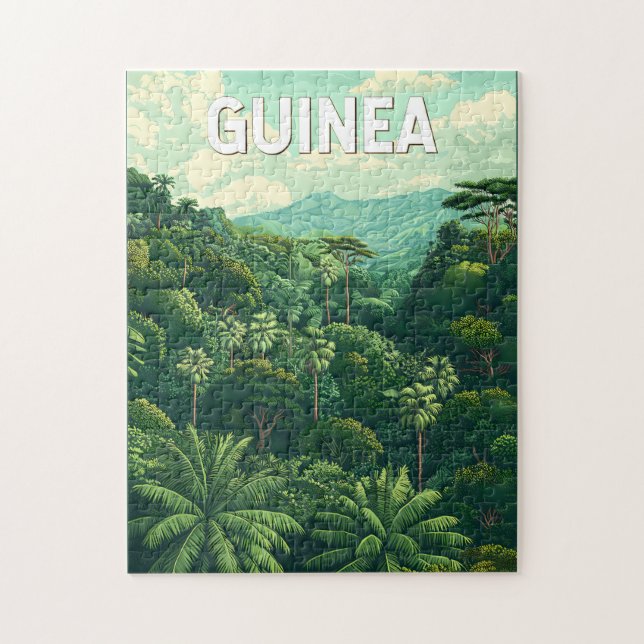 Puzzle Arte de viajes de Ilustracion de Guinea (Vertical)