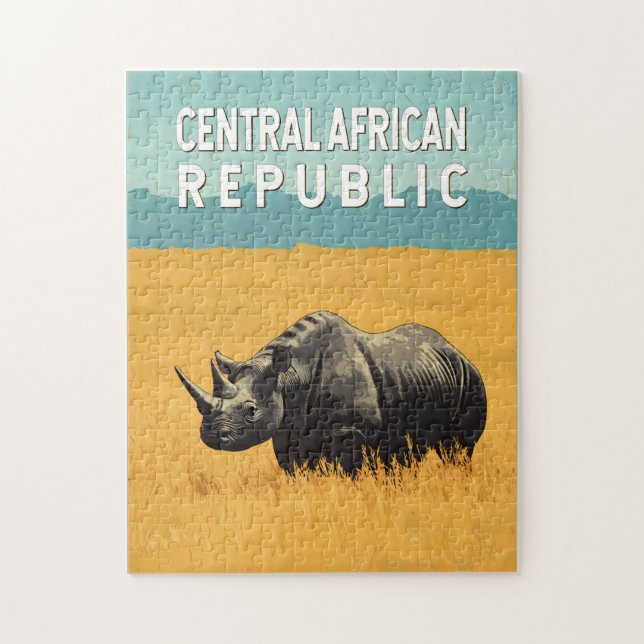 Puzzle Arte de viajes de Ilustracion de la República Cent (Vertical)