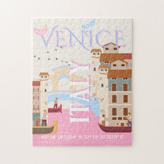 Puzzle Arte de viajes de Venecia, Italia, arte de viajes (Vertical)