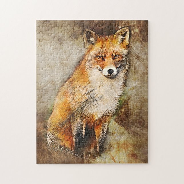 Puzzle Arte de vida salvaje Cute Red Fox (Vertical)