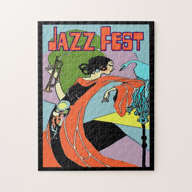 Puzzle Arte Decco del Fest del jazz (Vertical)