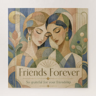 Puzzle Arte Deco de Dos Mujeres Amigas para Siempre