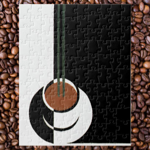 Puzzle Arte Deco Vintage, Taza de Café con Vapor