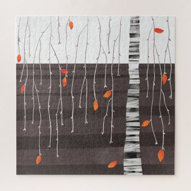 Puzzle Arte del árbol del paisaje invernal (Vertical)