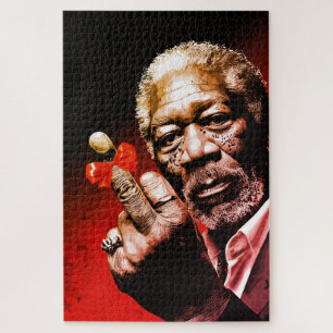 Puzzle Arte del dedo medio con lazo rojo