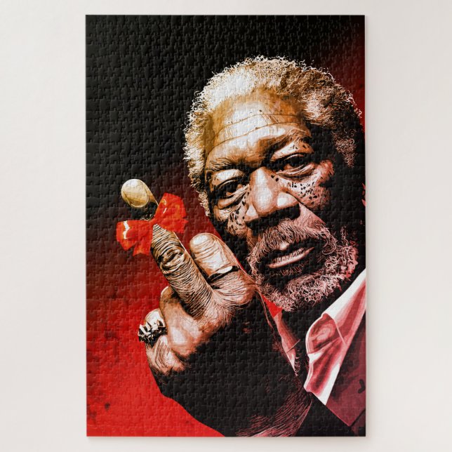 Puzzle Arte del dedo medio con lazo rojo (Vertical)