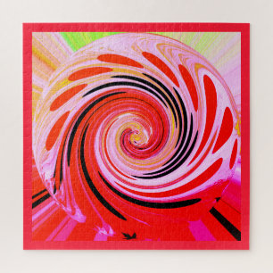 Puzzle Arte del día del sol caliente rojo