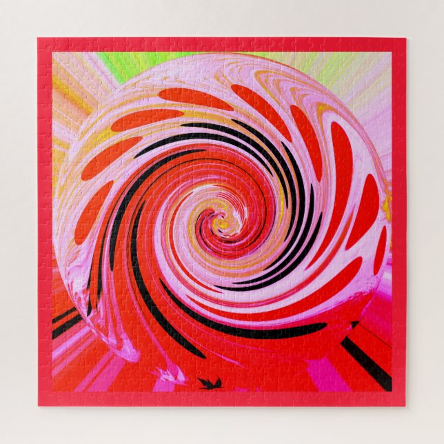 Puzzle Arte del día del sol caliente rojo (Vertical)