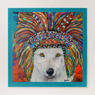 Puzzle Arte del Lobo Blanco