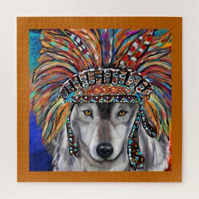Puzzle Arte del Lobo Gris (Vertical)