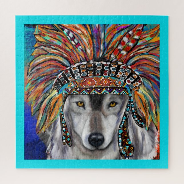 Puzzle Arte del Lobo Gris (Vertical)