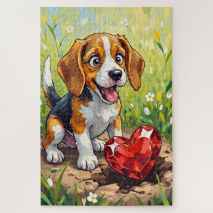 Puzzle Arte del tesoro del corazón del día de San Valentí