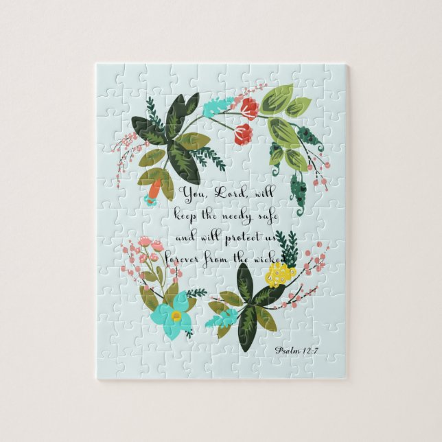 Puzzle Arte del verso de la biblia - 12:7 del salmo (Vertical)