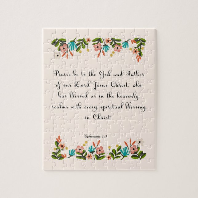 Puzzle Arte del verso de la biblia - 1:3 de Ephesians (Vertical)