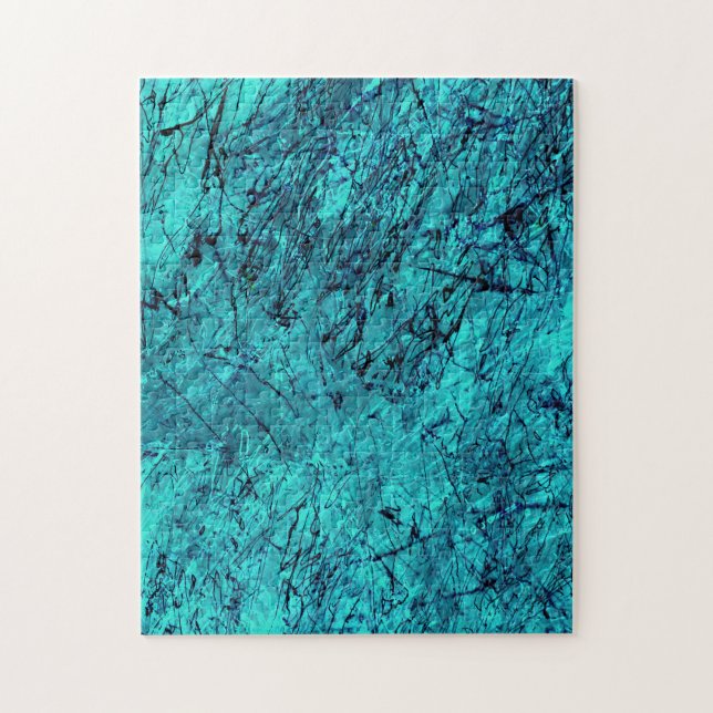 Puzzle Arte digital azul con muchas líneas mixtas/laberín (Vertical)