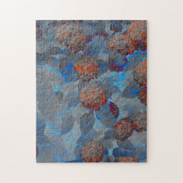 Puzzle Arte digital con motivos florales de color naranja