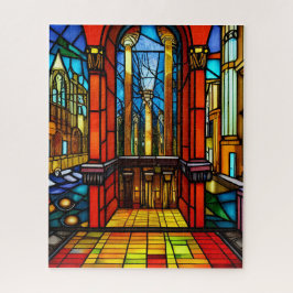 Puzzle Arte digital de abadía de vidrio manchado