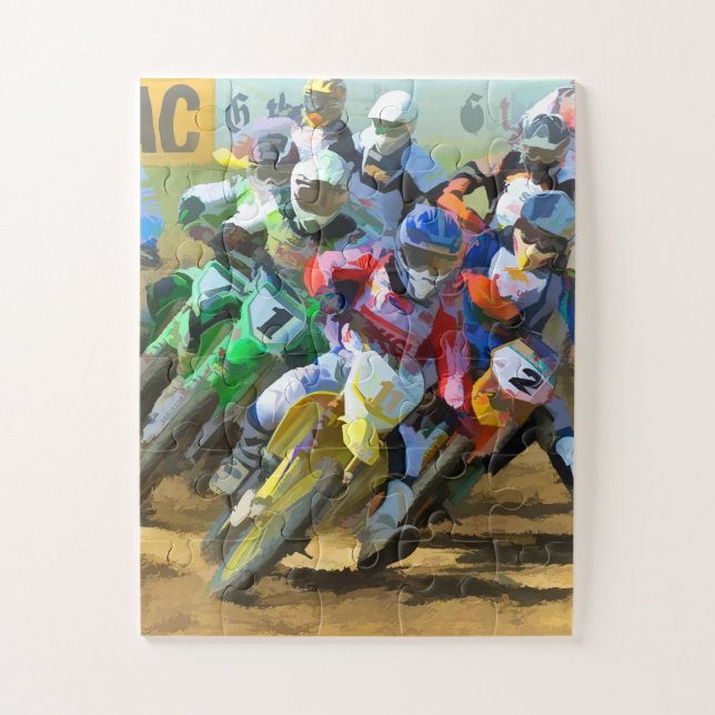 Puzzle Arte digital de Carreras motocross (Vertical)