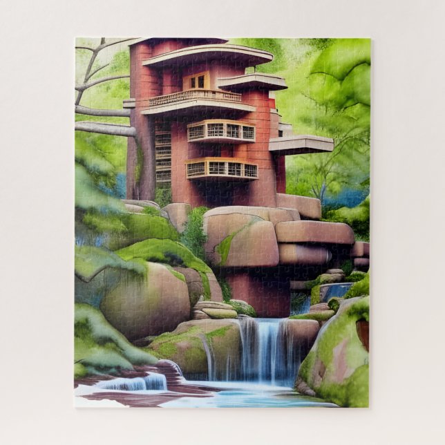 Puzzle Arte digital de la casa de árbol arquitectónico (Vertical)