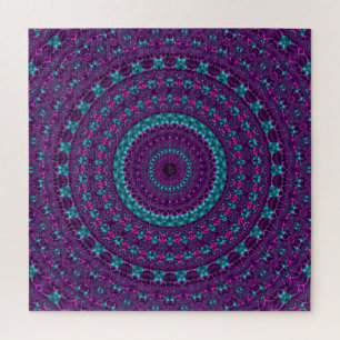 Puzzle Arte digital de mandala colorido y brillante de to