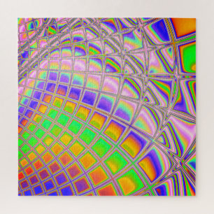 Puzzle Arte digital fractal abstracto vibrante y alucinan